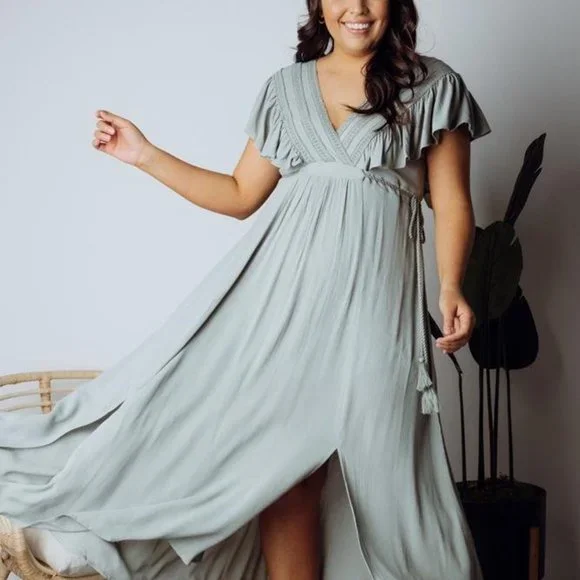 chinese dress ladies Jennifer Cupro Maxi Dress - Lilac